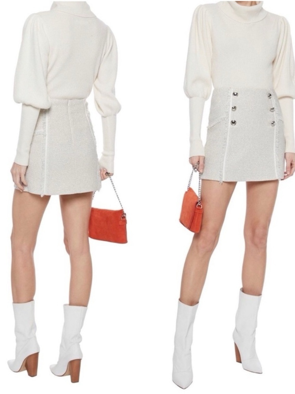 Veronica Beard Storck Mini Skirt Silver
